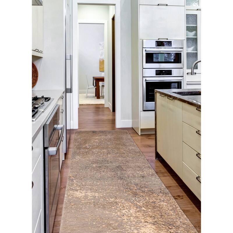 ECARPETGALLERY Hand-knotted Legacy Grey Silk, Wool Rug - 2'5 x 10'5