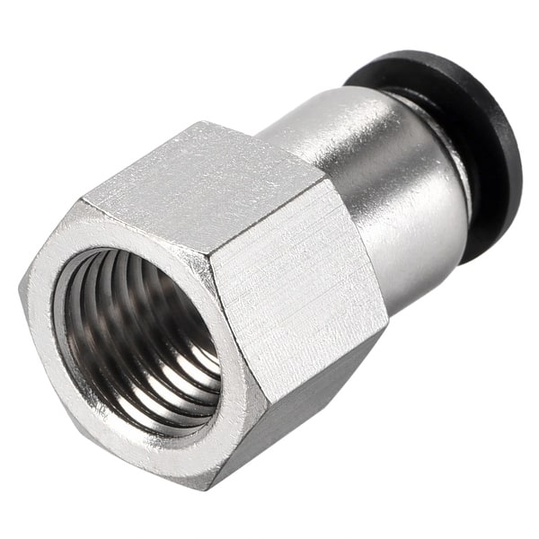 Push to Connect Tube Mount Adapter 8mm Tube OD x G1 8Female Straight Pneumatic Connector Connect Pipe Fitting Silver Tone 10pcs 