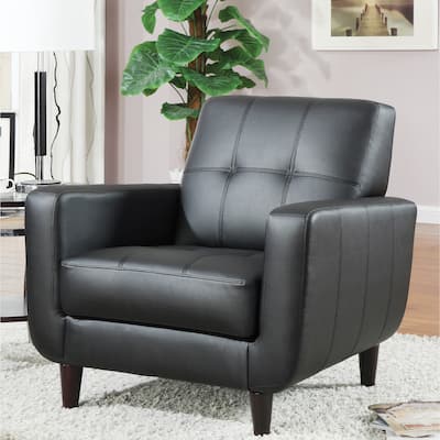 Marina Mid-century Modern Design Black Upholstered Accent Chair