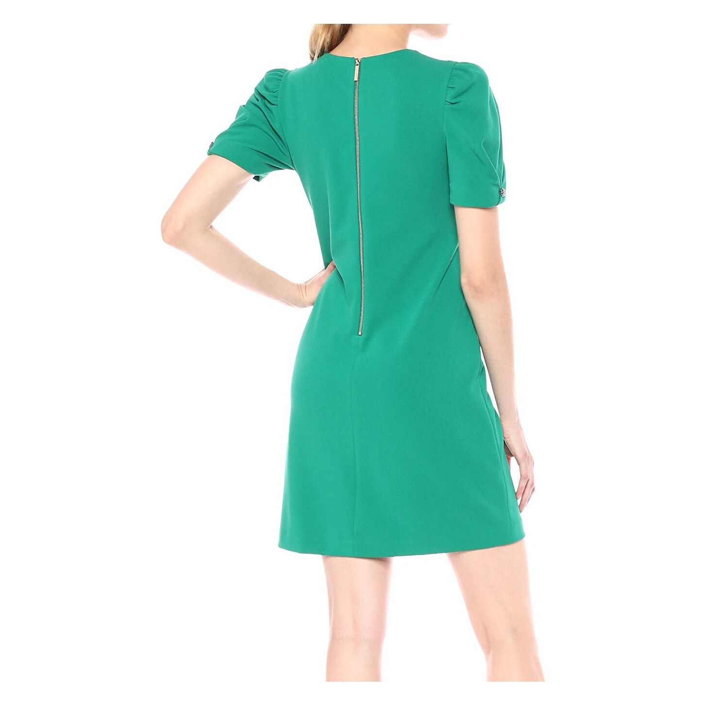 calvin klein embellished puff sleeve dress