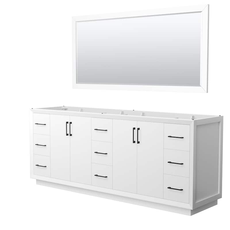 Wyndham Collection WCF414184D-CXSXX-M70 Strada 83" Double Free - White / Matte Black Hardware