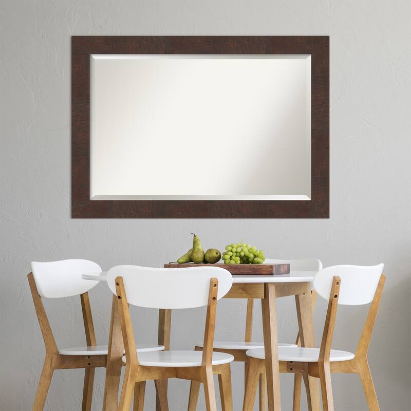Beveled Wall Mirror - Wildwood Brown Frame - Wildwood Brown