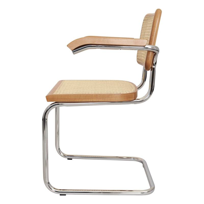 Breuer Chair Company Marcel Breuer Cesca Cane Cantilever Armchair Arm Chair w/ Chrome Steel Frame (Various Wood & Cane Colors)