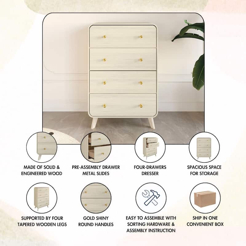 CraftPorch Contemporary 4-Drawers Chest