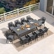 preview thumbnail 8 of 13, PURPLE LEAF PE Rattan Outdoor Dining Set with Aluminum Frame 10person