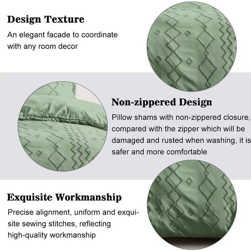 Shatex Tufted Polyster Comforters Bedding Set- 3 Piece