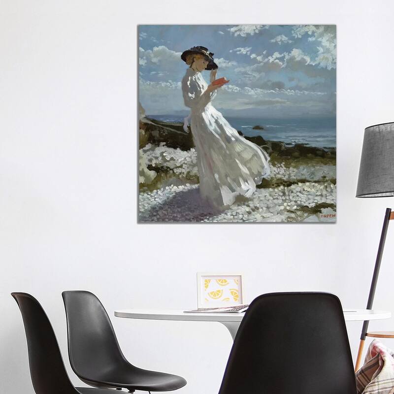 iCanvas "Grace reading at Howth Bay " by Sir William Orpen Canvas Print - 37x37x1.5
