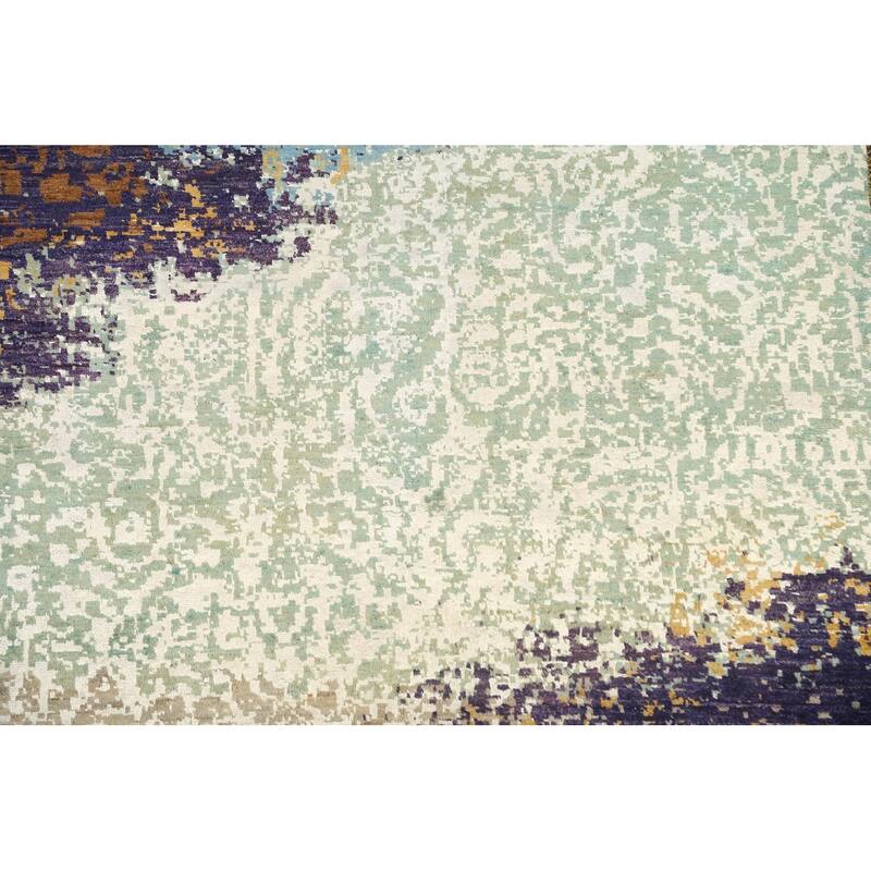 Wool/ Silk Artistic Contemporary Abstract Oriental Area Rug Handmade - 4'1" x 6'1"