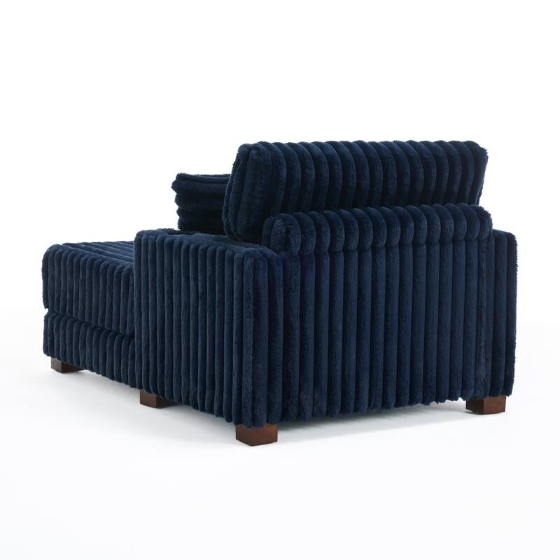 42"W Upholstered Chaise Lounge Sofa Bed with Pillow and Cup Holder