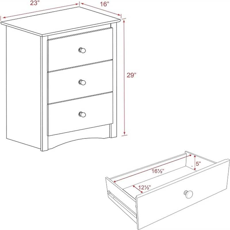 Nightstand with 2 Drawers and LED Lights