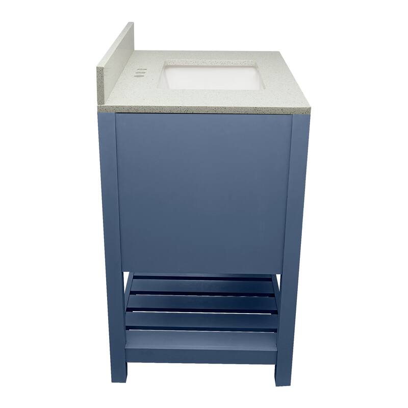 Tremblant 31" Bathroom Vanity in Espresso with Quartz Stone Vanity Top Sink w/ Backsplash in Galaxy White Single Hole