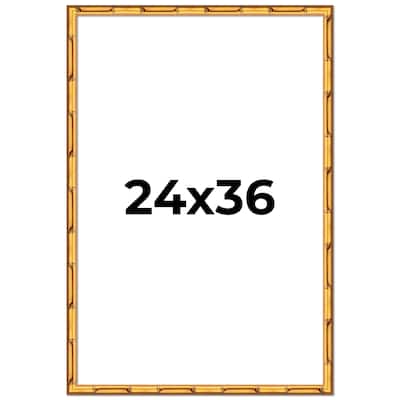 24x36 Frame Gold Bamboo Picture Frame - Complete Modern Photo Frame