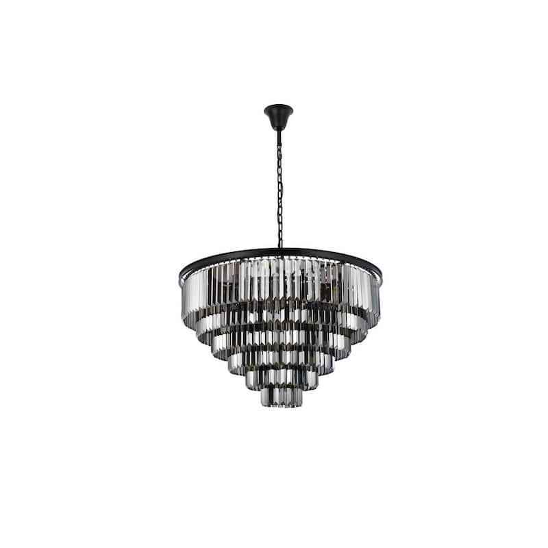Royce Edge 33-Light Matte Black Chandelier