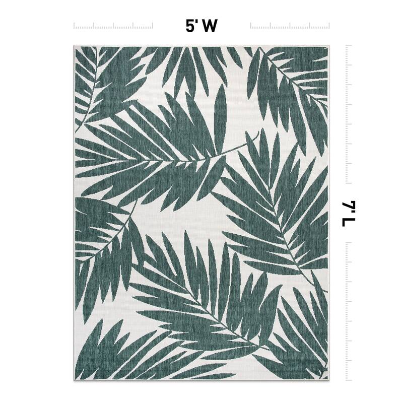 World Rug Gallery Floral Nature Inspired Indoor/Outdoor Area Rug