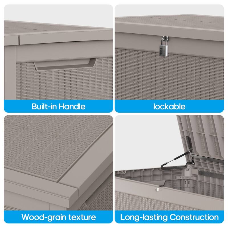 260 Gallon Large Resin Waterproof Outdoor Storage Box