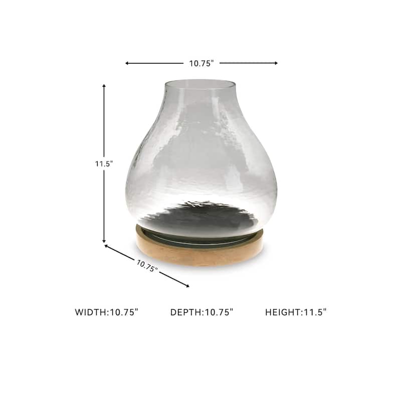 Signature Design by Ashley Adalisen Clear/Brown Candle Holder - 10.5" W x 10.5" D x 12" H