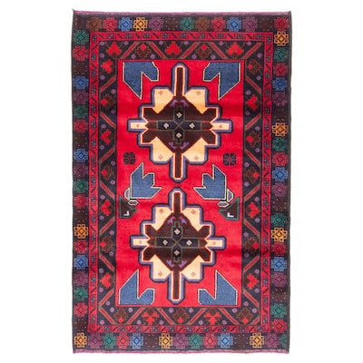 Teimani Red Rug 3'0" x 4'10" - 3'0 x 4'10