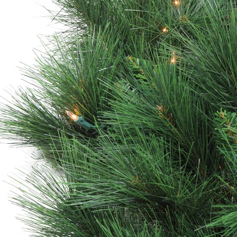 48" White Valley Pine Artificial Christmas Wreath - Clear Lights