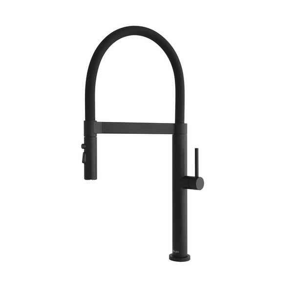 slide 2 of 22, STYLISH Stainless Steel Single Handle Pull Out Dual Mode Kitchen Sink Faucet Matte Black