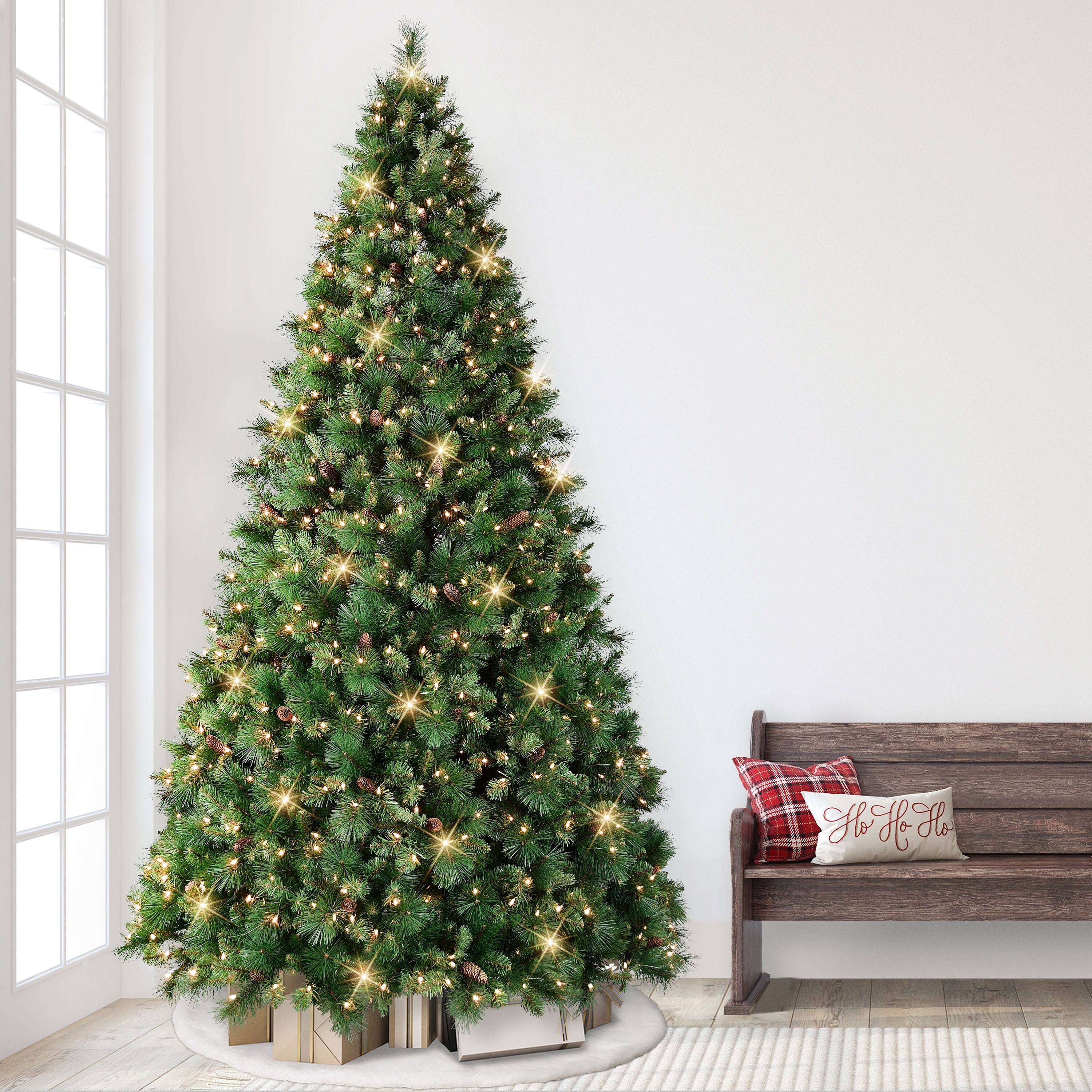 9 ft pre lit sales christmas tree clearance