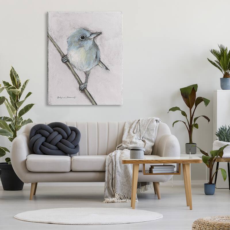 Stupell Wildlife Perched Bird Painting Canvas Wall Art by Stephanie Workman Marrott