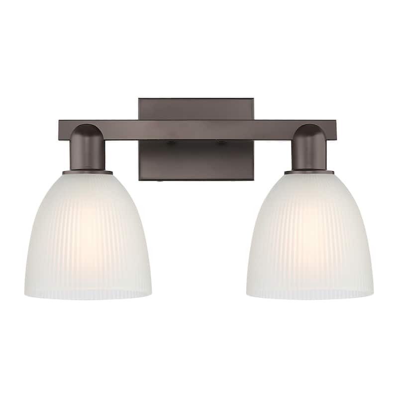 Innovations Lighting 716-2W-11-17 Castile Vanity Castile 2 Light 17" - Oil Rubbed Bronze / White