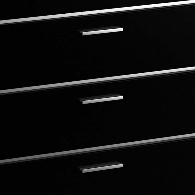 Lofa Contemporary High Gloss Black 5-Drawer Chest by Furniture of America