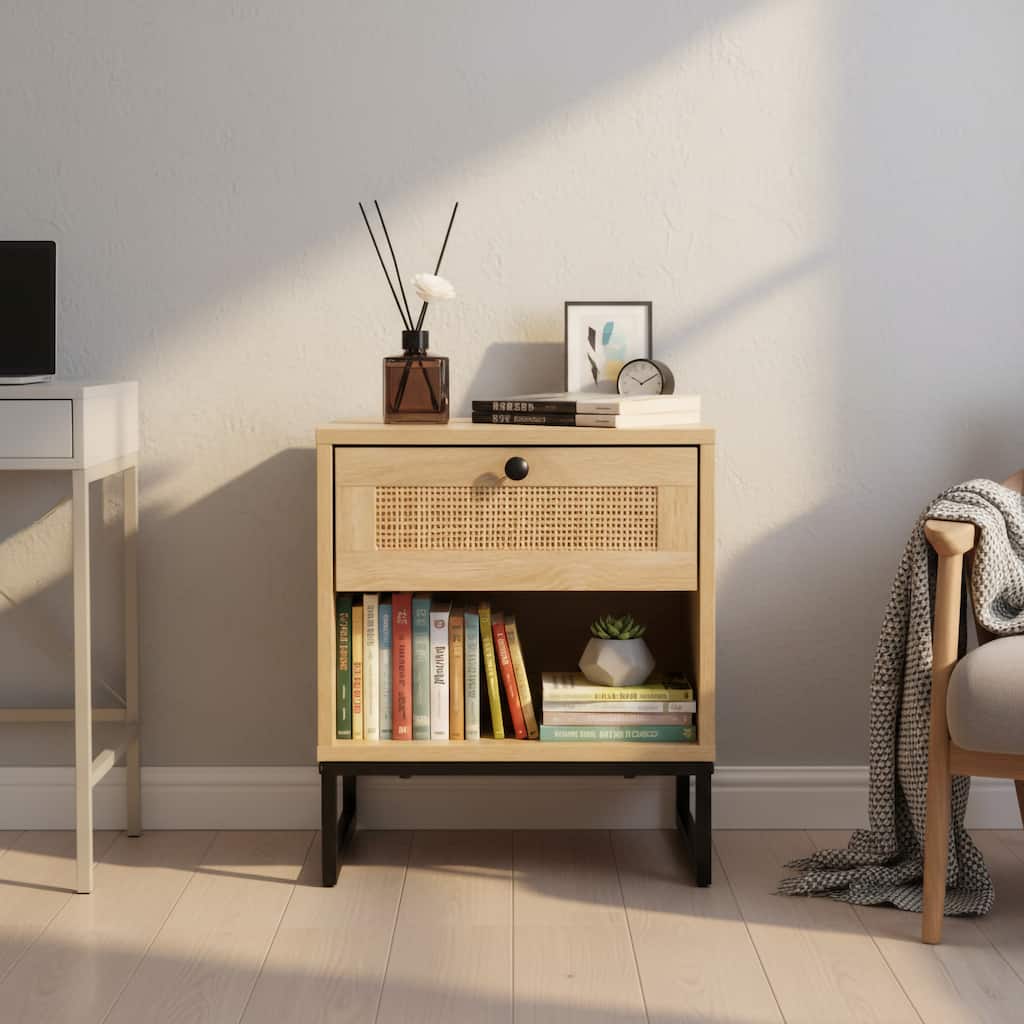 Birch Coastal Modern One Drawer Side Table