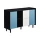 preview thumbnail 19 of 38, Sideboard Cabinet with Doors & 2 Drawers, Freestanding Coffee Bar Cabinet, Accent Cabinet with 2 Open Storage Compartment