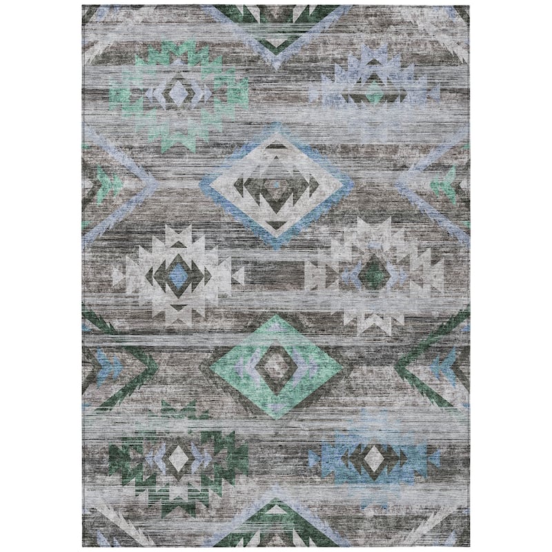 Machine Washable Indoor/ Outdoor Chantille Boho Global Rug