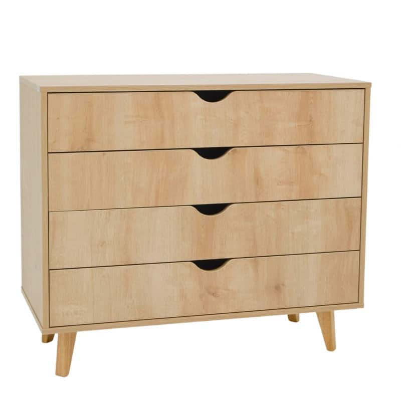 Minimalist 4-Drawer Dresser - Wooden Cabinet