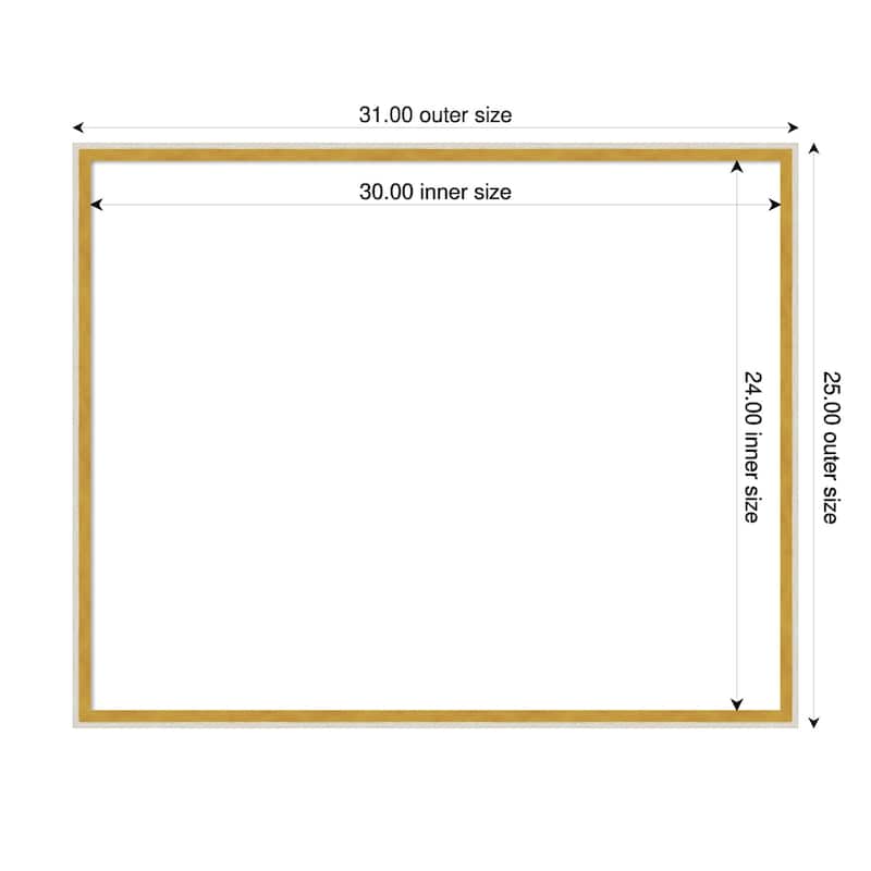 Amanti Art Paige White Gold Framed Dry Erase Magnetic Board - 31 x 25 in