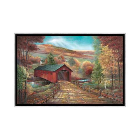 iCanvas "West Arlington Bridge" by Ruane Manning Framed