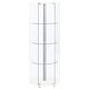 preview thumbnail 1 of 12, Zahavah 4-shelf Hexagonal Clear Glass Curio Cabinet White