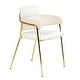 preview thumbnail 14 of 12, LeisureMod Axis Mid-Century Modern Upholstered Dining Chair with Curved Open-Back Design and Gold Steel Legs for Home & Kitchen