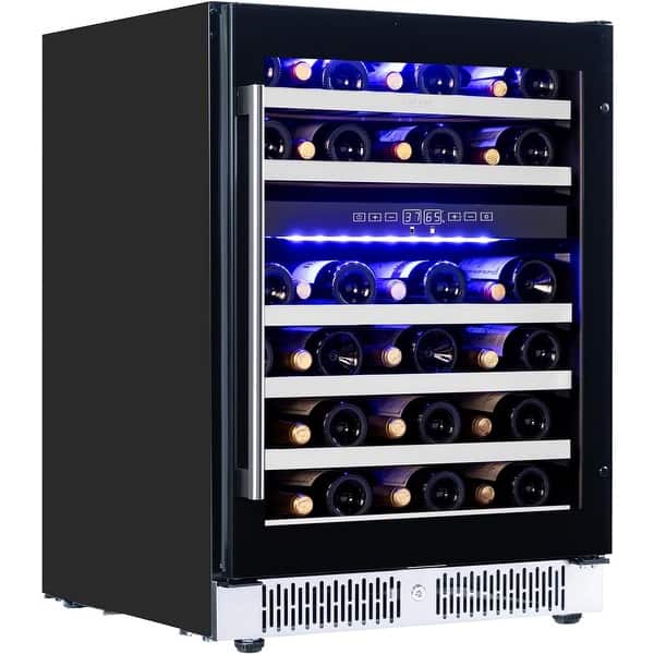 slide 2 of 13, Luchar Wine Fridge 24 Inch, 46 Bottles Wine Fridge Cooler with Temperature Memory & Touchscreen Design Black