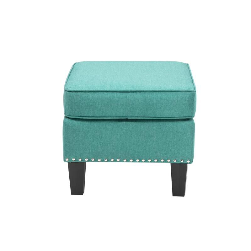 Porthos Home Yule Fabric Accent Ottoman Footstool