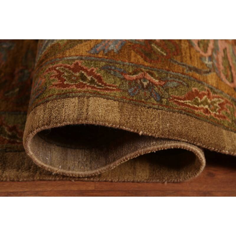 All-Over Floral Oushak Indian Large Area Rug Hand-Knotted Wool Carpet - 12'0"x 17'10"