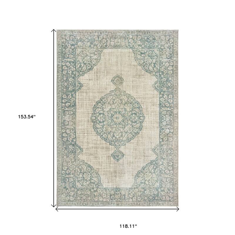 HomeRoots Oriental Bohemian Rectangle Area Rug - 153.54 in. x 118.11 in. x 0.32 in.