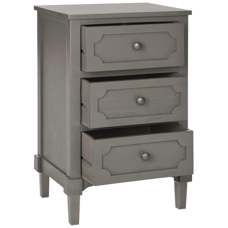 SAFAVIEH Rosaleen Grey 3-Drawer Storage Side Chest - 16.9" x 13.4" x 26.8"