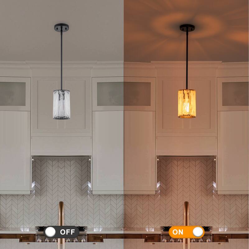 Cloudy White Glass Black Pendant Lighting Modern for Kitchen Island