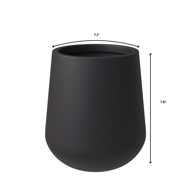 Orchid Round Decorative Fiberstone and MGO Clay Planter Pot With Drainage for Indoor Outdoor Home Office Yard Patio Porch Decor