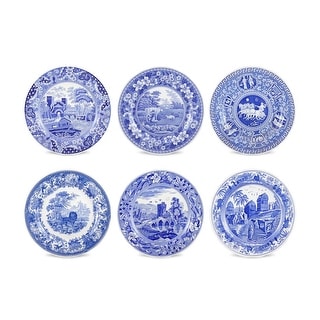 Spode Set of 6 Blue Room Plates
