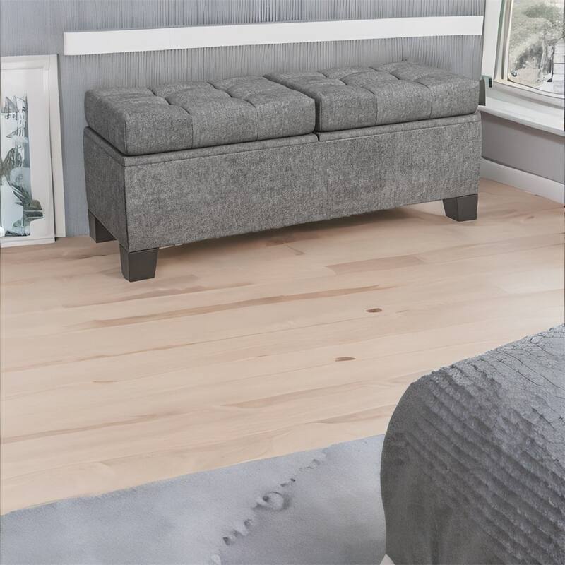 46" Storage Ottoman Bench,Button Tufted Storage Bench with Steel Frame
