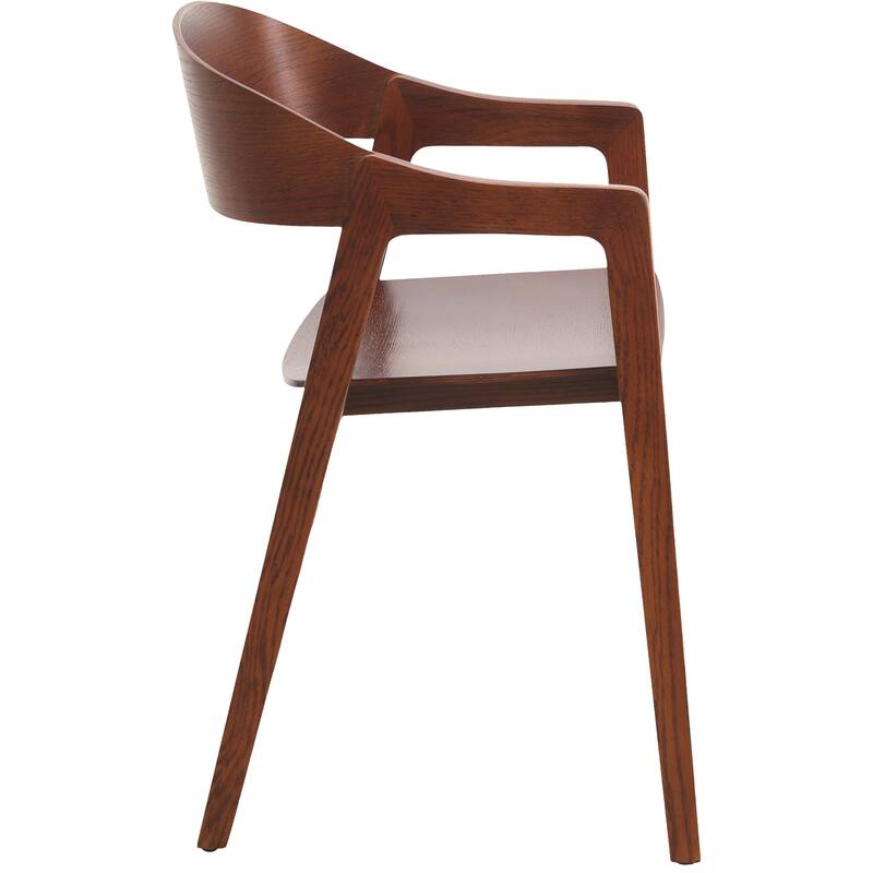 Rivo Modern Accent Dining Chairs with Arms in Oak Wood for Dining Room, Living Room and Kitchen