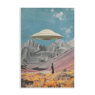 Stupell UFO over Mountain Valley Wall Plaque Art Design By Wumples