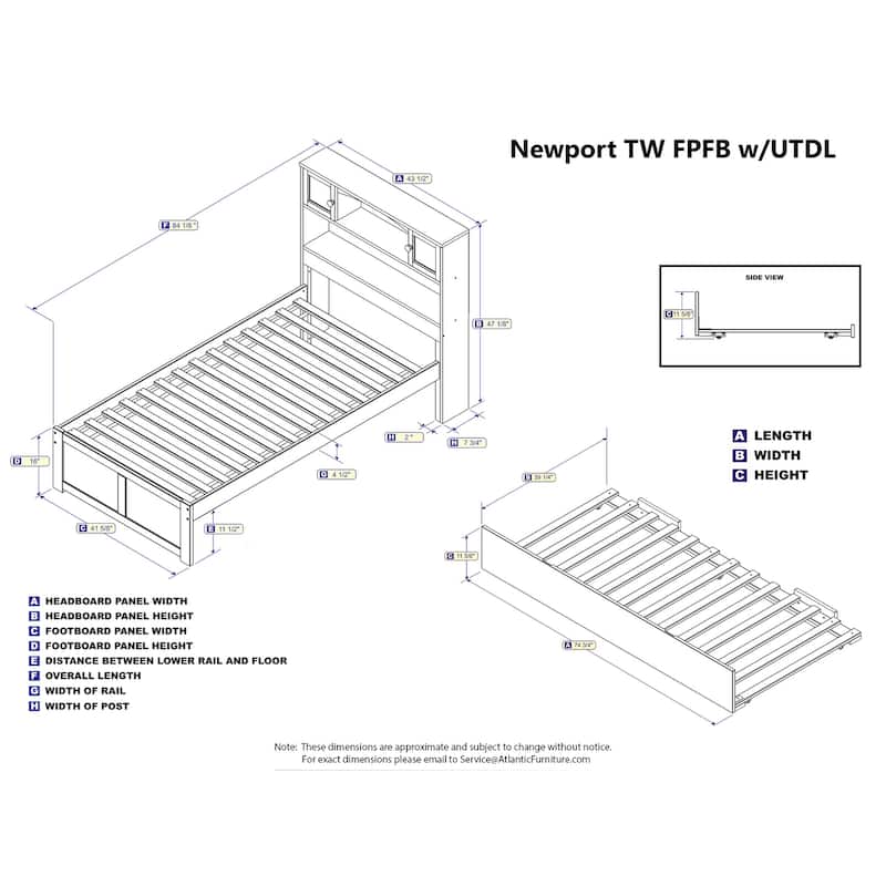 Twin Platform Bed with Trundle - Modern Grey Bed Frame, Space Saving Design, Easy Assembly