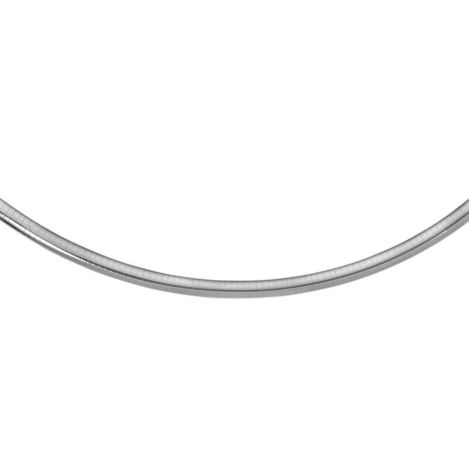 MayaMila Sterling Silver Classic Omega Chain Necklace (6.0mm)