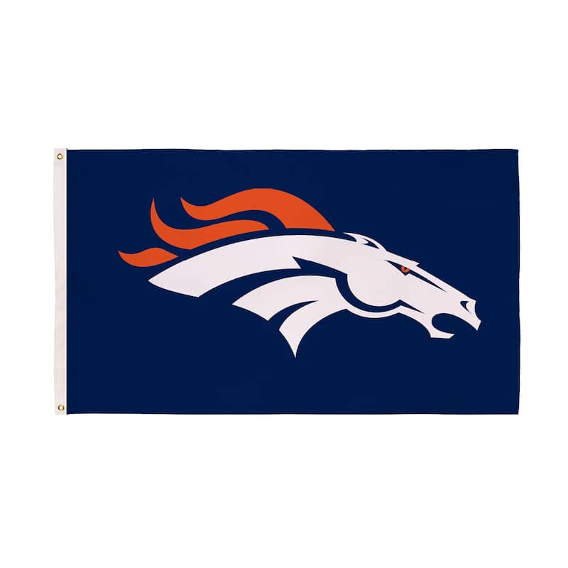 Denver Broncos Single Sided Flag w/ 2 Grommets, 3'x5' - Multi