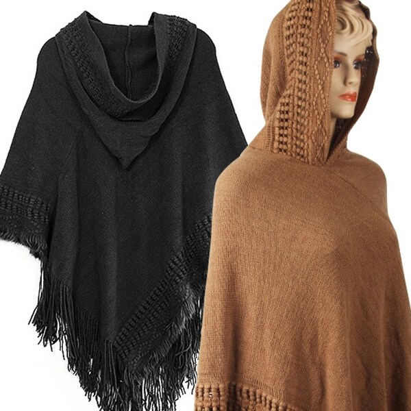 Knotty Affair Shawl And Hooded Poncho - Overstock - 31175902